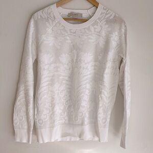 NWT Loft SEMI SHEER sweater sz Med bin J white